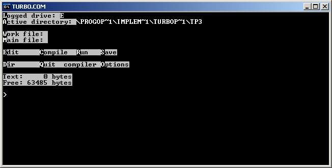 Turbo Pascal 3.0 screenshot