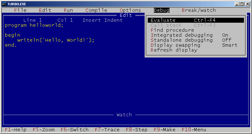 programme turbo pascal