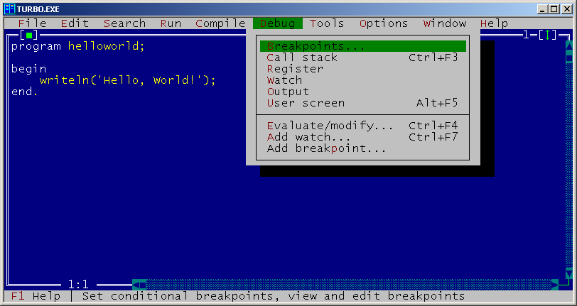 Windows 10 Turbo Pascal full