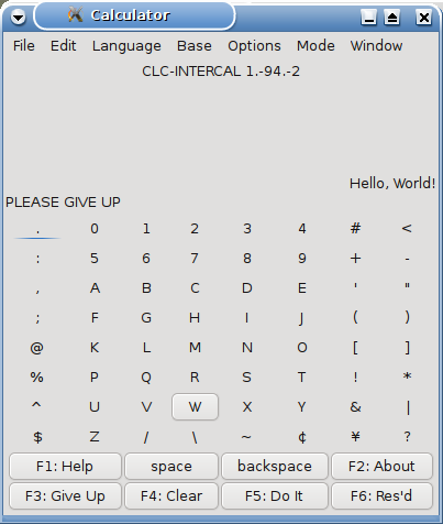 CLC-INTERCAL calculator