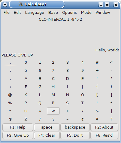 Clc Intercal Implementation Of Programming Language Intercal Progopedia Encyclopedia Of Programming Languages