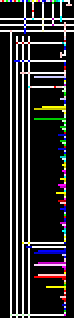 Fibonacci numbers in Piet (autogenerated, 4x scale)