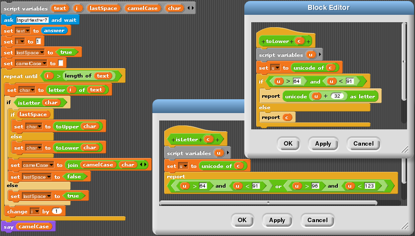 CamelCase in Snap!